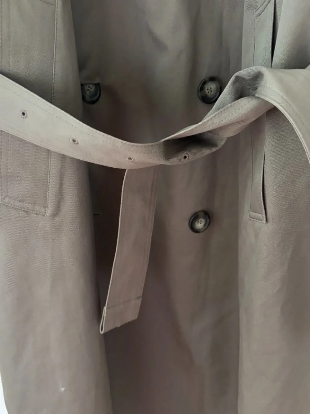 Chaps double-breasted trench coat Olive Green Size 46L